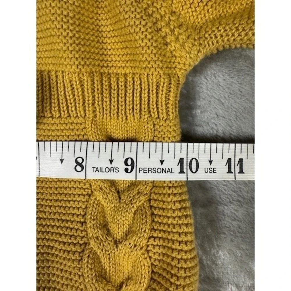 Cynthia Rowley Girl Mustard Yellow Cable Knit Sweater Dress Beret Tights 6-9M